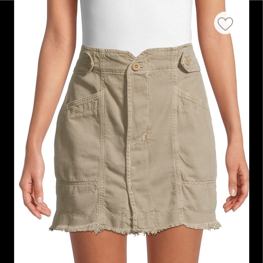 Free People Alpha Utility Contrast-Seam Mini Skirt - Picture 2 of 7